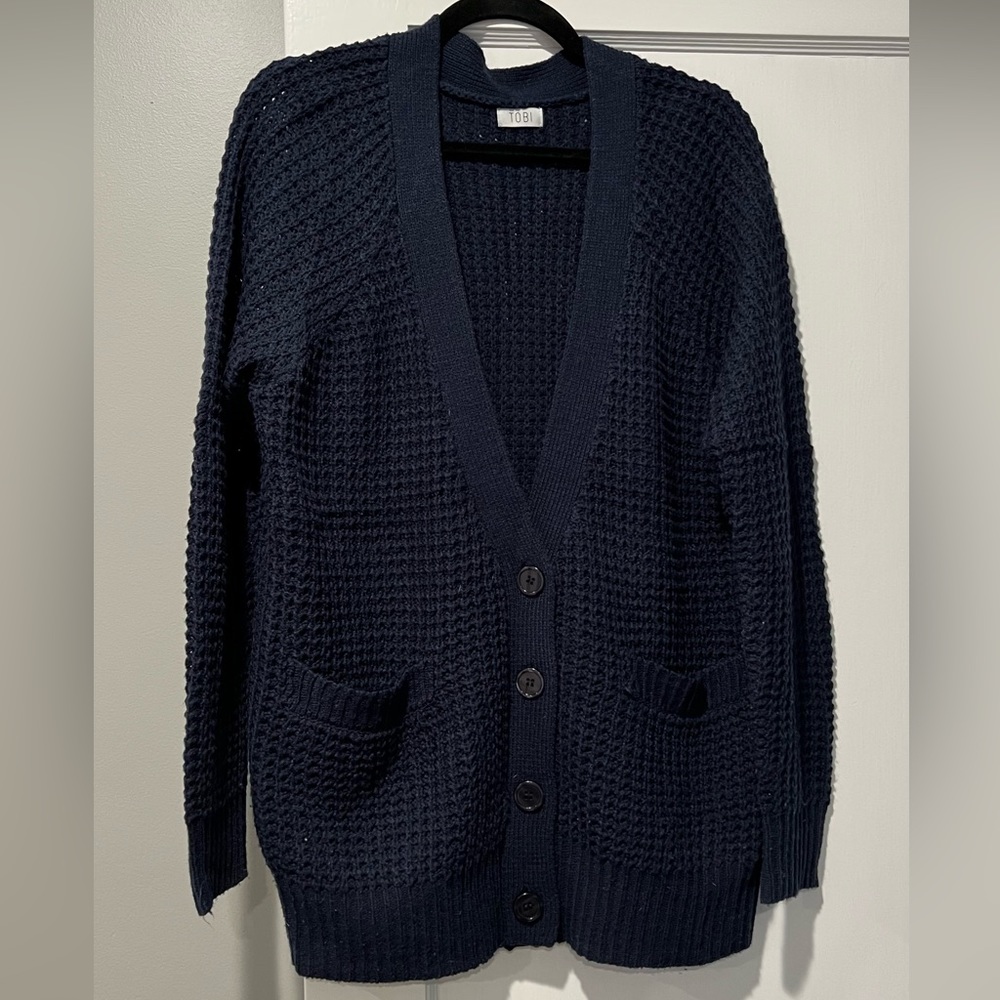 Button Down Navy Blue Sweater